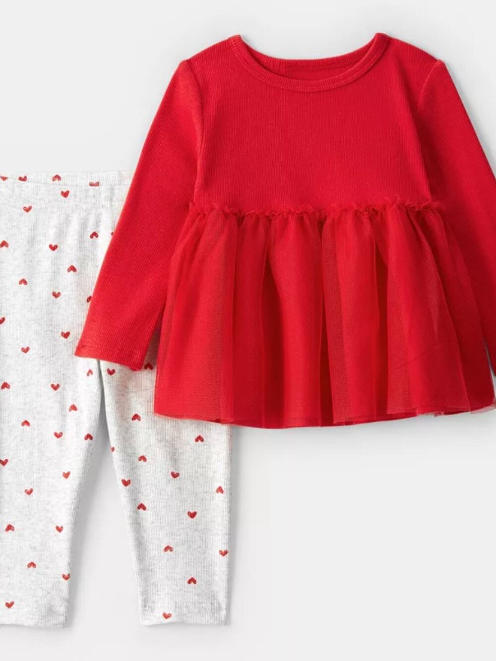 Baby Girl Carter's Long-Sleeve Tee & Heart Pants Set, Size: 18 MONT